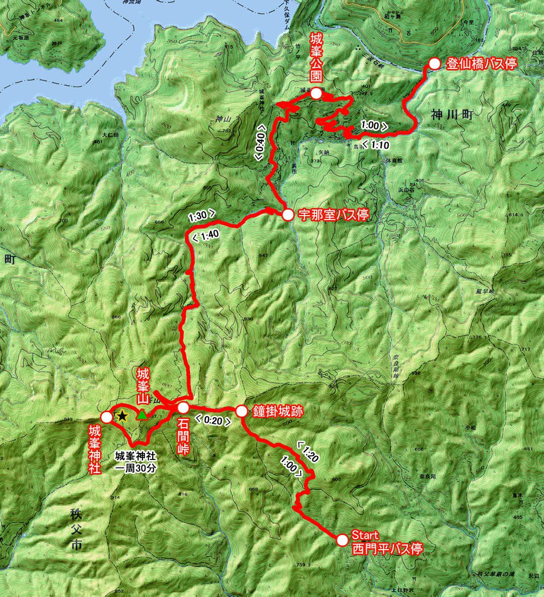 将門伝説を探るみち（埼玉県・2-09） コースマップ