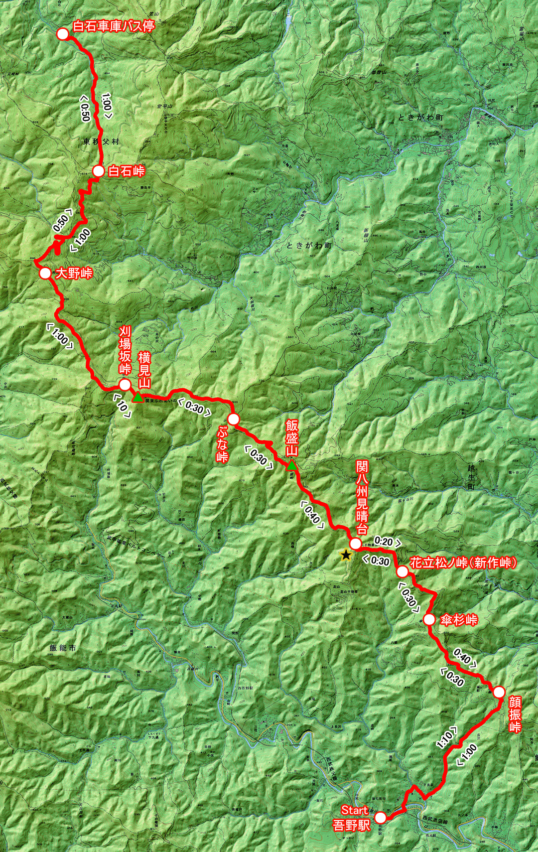 グリーンラインに沿ったみち（埼玉県・2-12） コースマップ