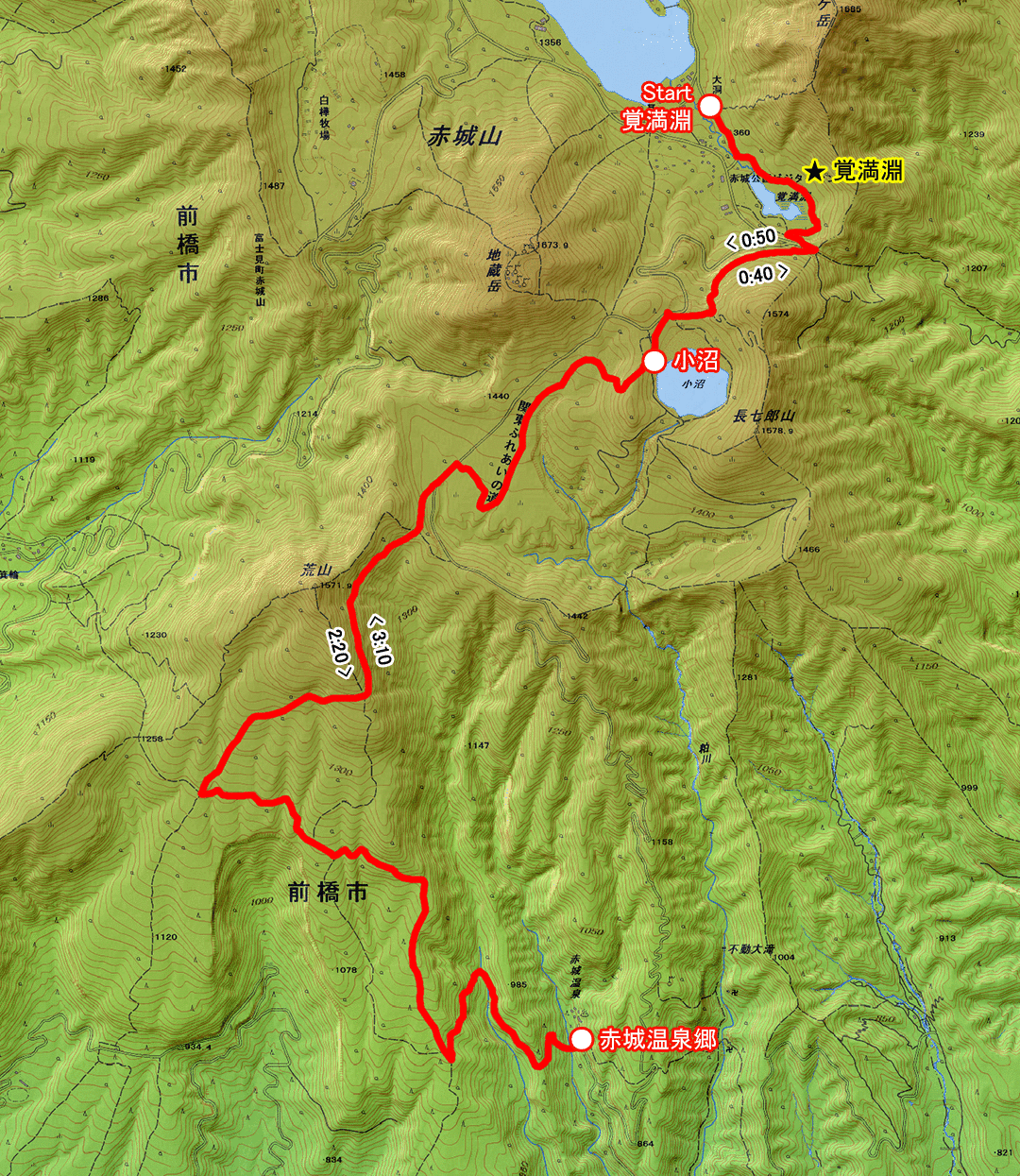 ツツジのみち（群馬県・3-22） コースマップ