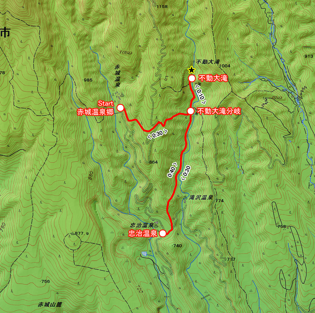 山里のいで湯のみち（群馬県・3-23） コースマップ