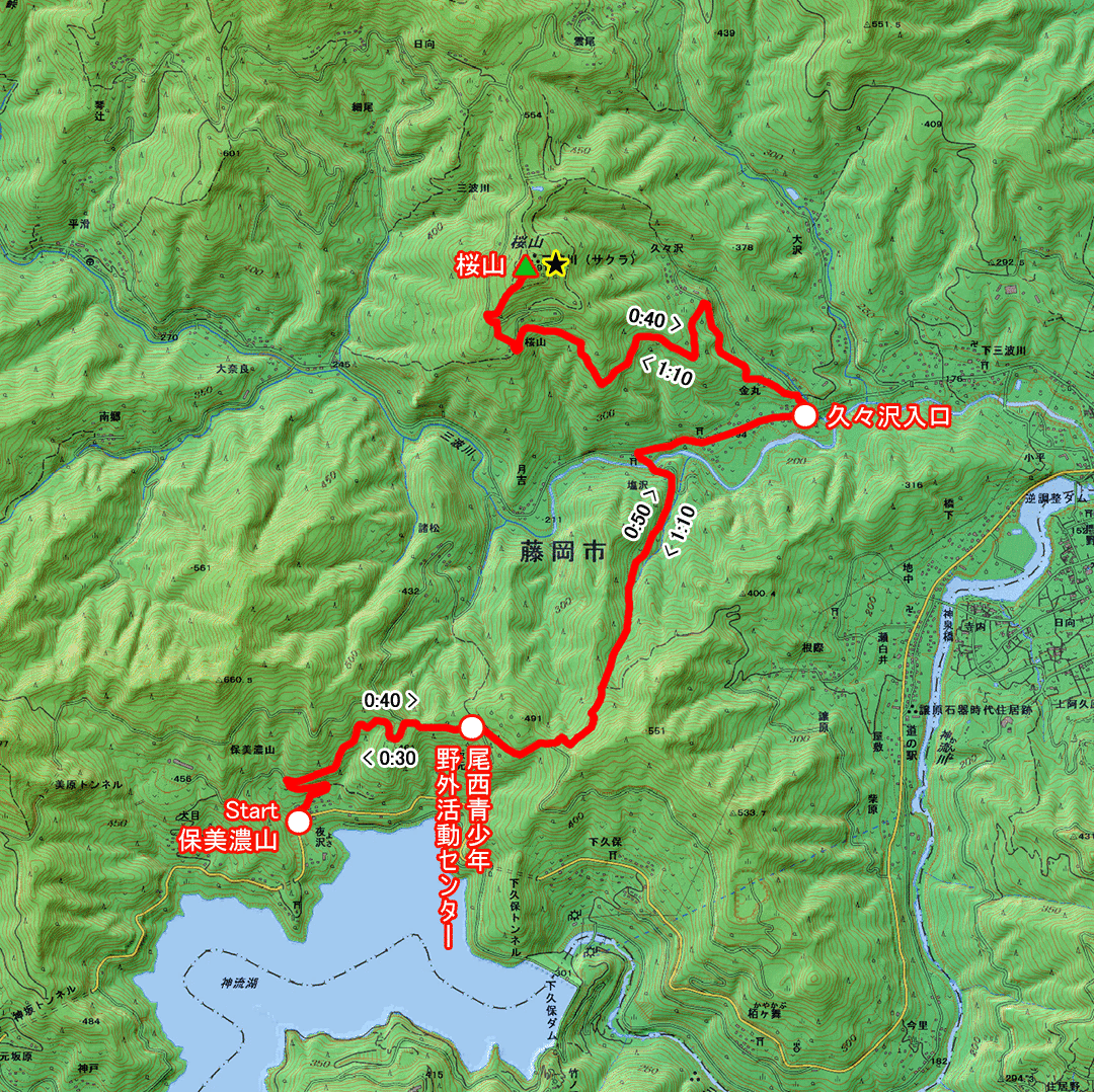 桜山のみち（群馬県・3-34） コースマップ
